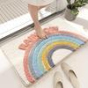 Absorbent Bathroom Mat Non-Slip Bath Rug Faux Cashmere Entrance Doormat Bathtub Side Carpet Balcony Floor Mats Foot Pad