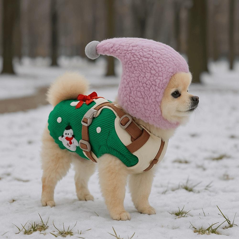 Comfortable Pet Head Cover Warm Pet Transformation Hat Cute Winter Pet Hat  Party