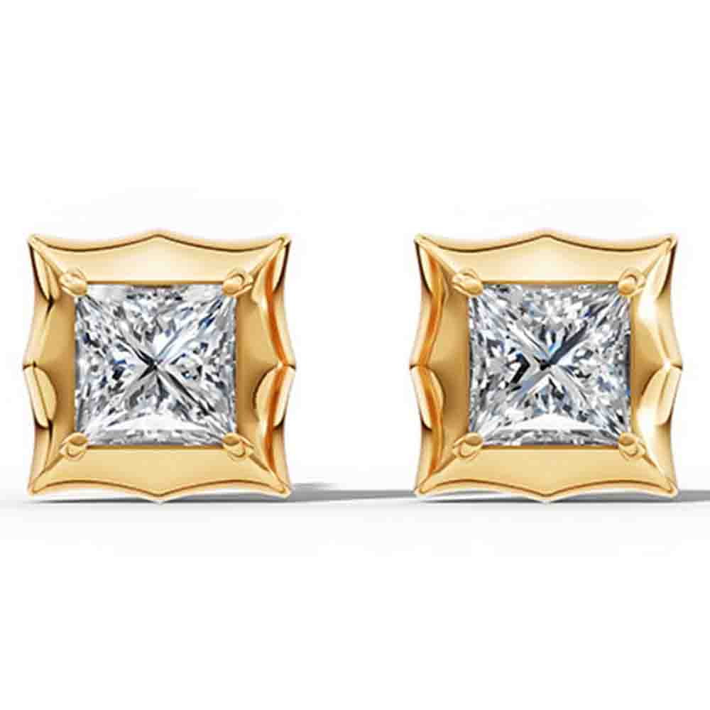 WUIHA Stylish 925 Sterling Silver 2 CT Emerald Cut D Color Real GRA Moissanite Diamonds Studs Earrings Fine Jewelry Pass Test