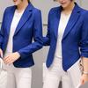 Women One Button Solid Color Lapel Long Sleeve Slim Blazer Coat Suit