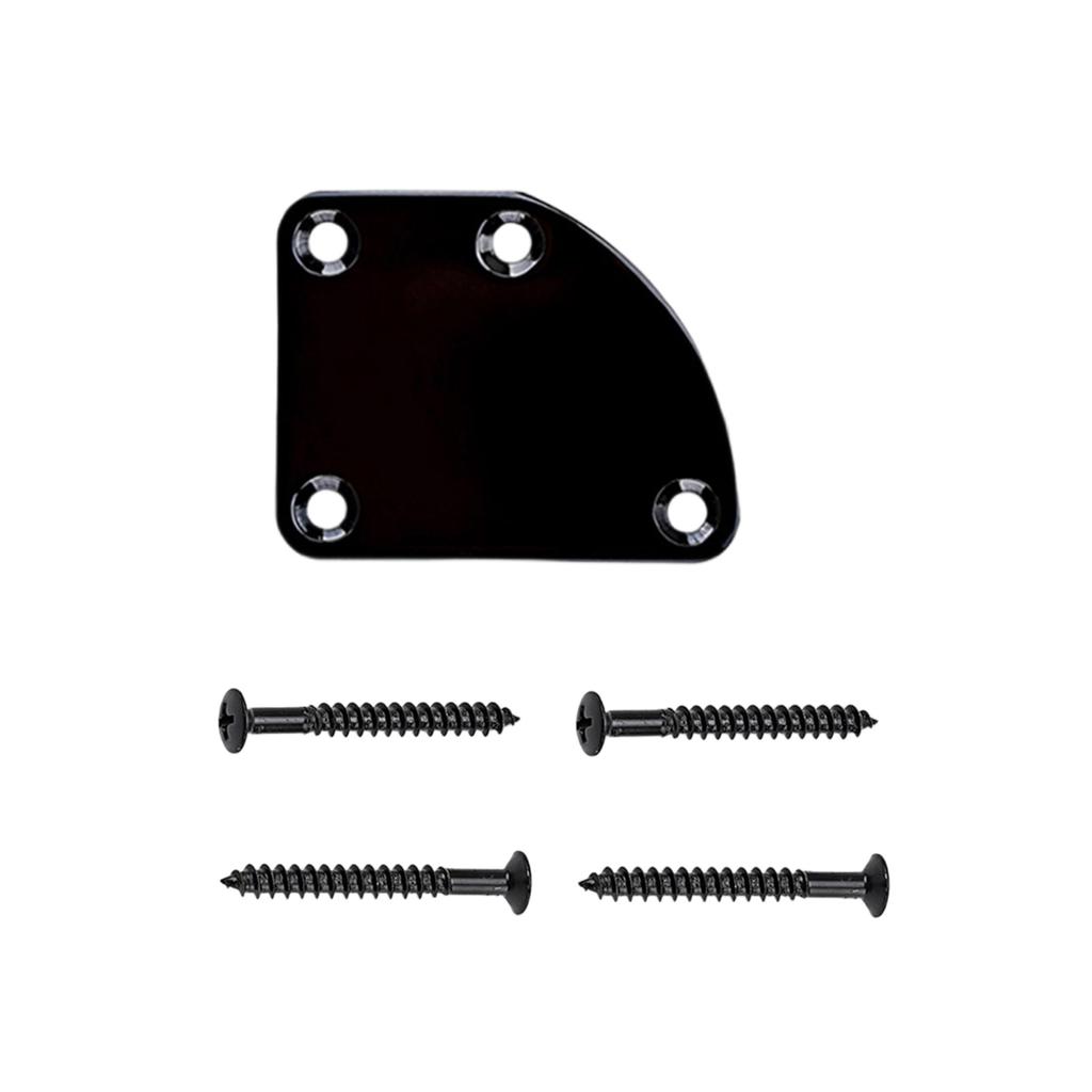 Electric Guitar Neck Plate with Screws 4 Holes Guitar Neck Joint Board Replacement Neckplate Electric Guitar Bass Parts
