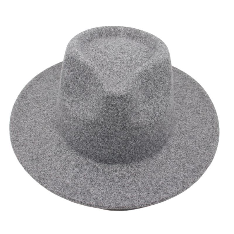 Цилиндр Однотонная Джазовая Шляпа Мужская и Женская Фетровая Шляпа Ретро Шляпа Плюшевая Шляпа Шерстяная Шляпа