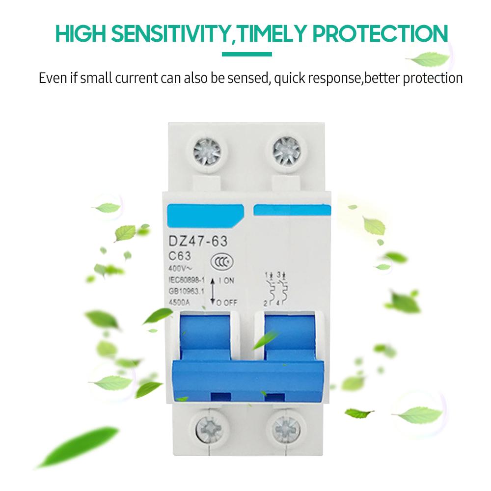 Миниатюрный выключатель остаточного тока, 2 полюса, 400 В, бытовая защита от утечки тока DIN