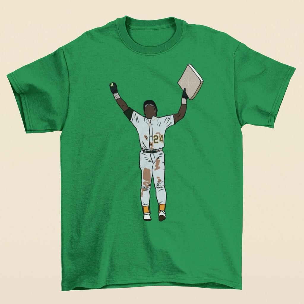 Rickey Henderson Stolen Base Celebration Baseball T-Shirt