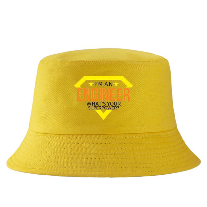 Im An Engineer Bucket Hat for Unisex Women Funny Superpower Cotton Sun Cap Packable Outdoor FisherUnisex Hat Professional Gift