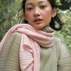 FINE PLEATS Pleated Big Scarf Light Pink