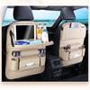 Car Storage Bag Leather Auto Tray Organizer, Multifunctional Car Seat Gap Pocket, Black