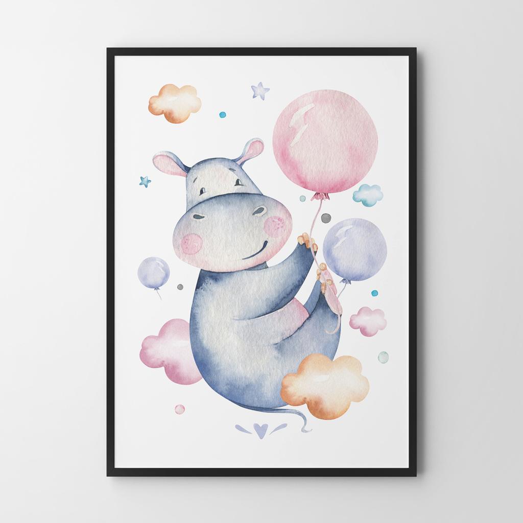 Плакатные картинки для детей бегемот животные