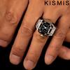 KISMIS 1PC Men's and Women's Square/Round Punk Ring Watch Quartz Watch Couple Gift Creative Electronic Watch