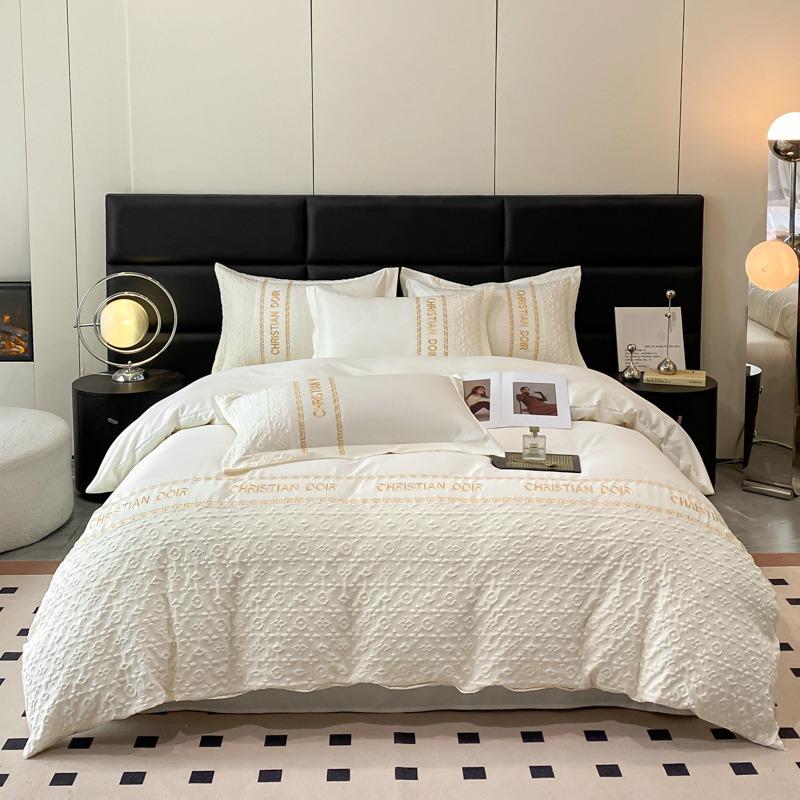 Комплект из четырех предметов из стираного шелкового рельефа с жаккардовым узором Tencel, простыня, пододеяльник