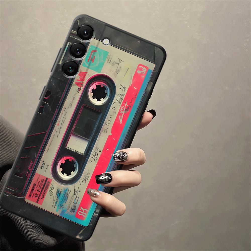 Black Soft Phone Cover Case for Samsung Galaxy A23 A53 A41 A51 A73 A24 A55 A25 A71 A36 A35 A32 A22 A52 A26 A72 Video Tape