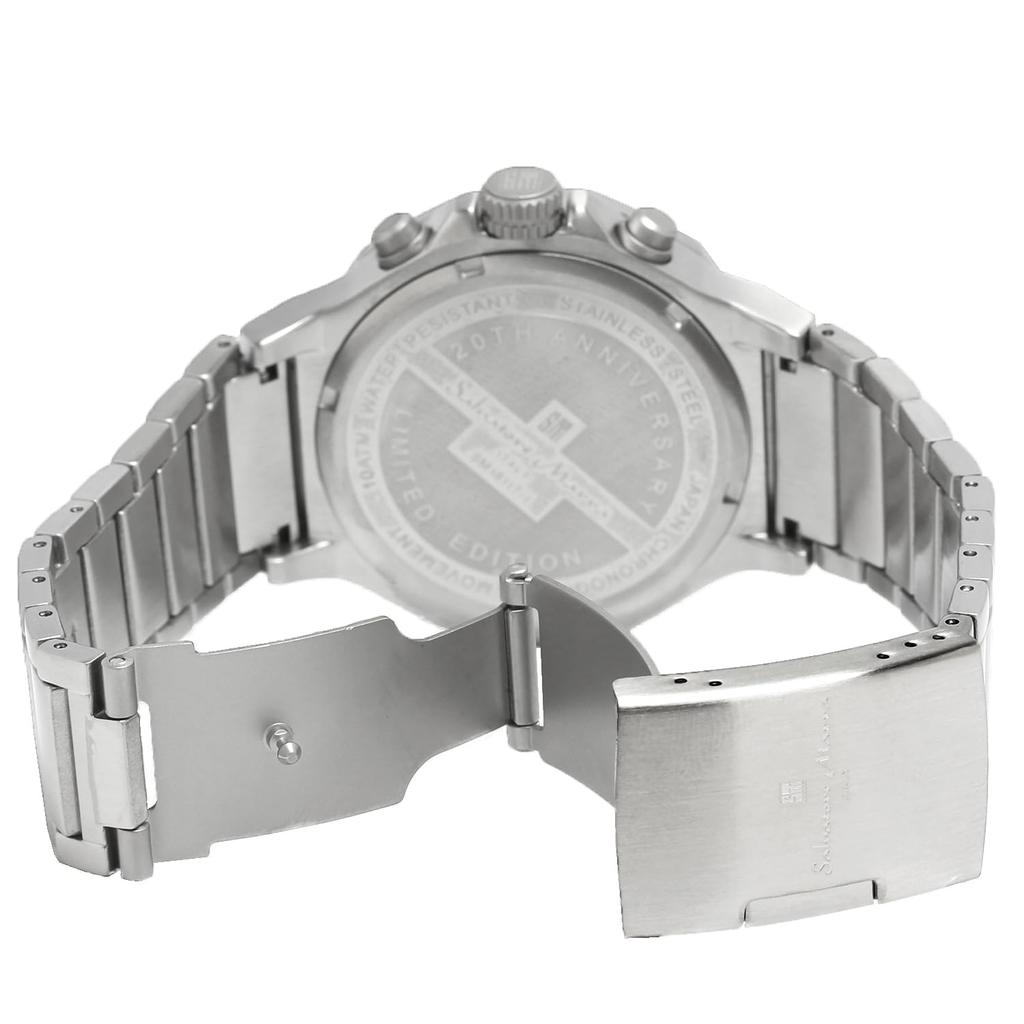 [Salvatore Mara] Men's Chronograph 10 ATM Water Resistant Business 20th Anniversary Limited Model SM18117SS (Black)