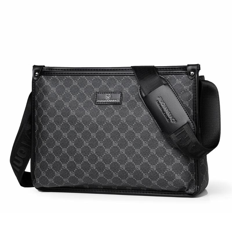 Li Shen Men's Plaid PVC Crossbody Bag