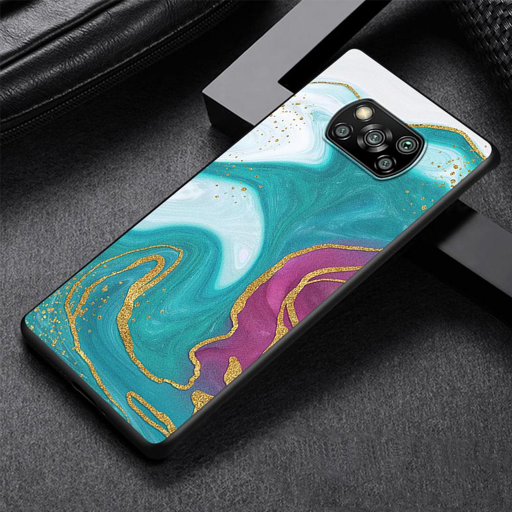 Цветной роскошный мраморный чехол для телефона для Xiaomi Poco X3 NFC M3 X4 Pocophone F1 M4 Pro F3 GT, мягкий силиконовый черный чехол