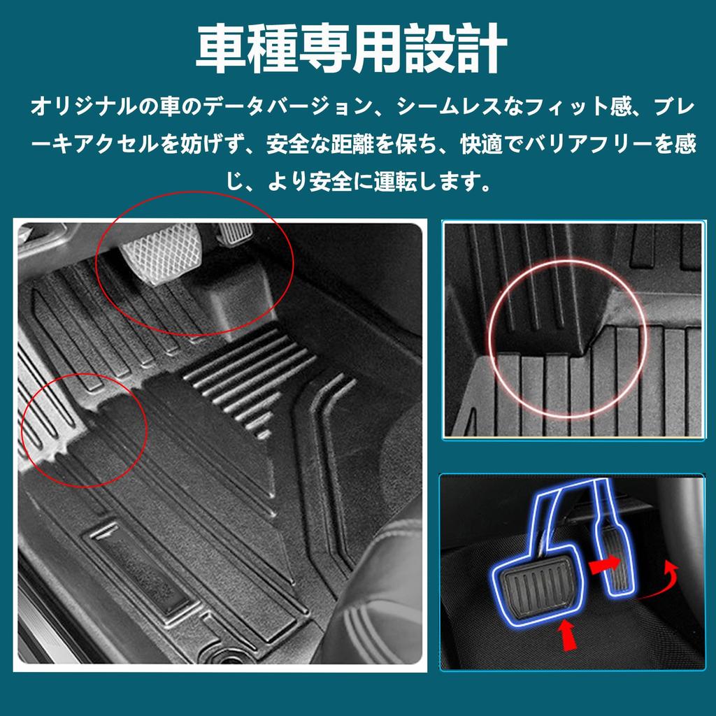 Compatible with Mitsubishi 3D Floor Floor Mats for Made of TPE 3D Floor Interior Custom Easy Protective Car Set Outlander, Mats, Waterproof,