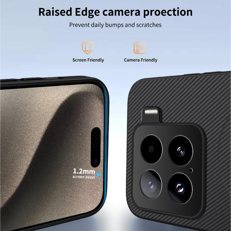 For Xiaomi 15 Pro Magnetic Case WANLONFENG TQ1 Series Carbon Fiber Texture PC TPU Phone Cover with 2Pcs Screen Films