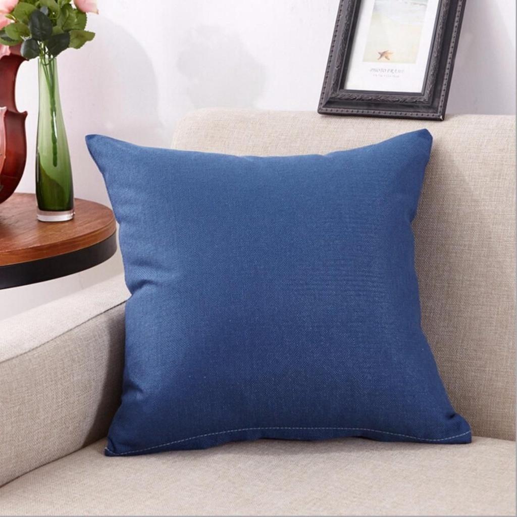 Luxurious Pure Color Cotton Linen Throw Pillow Cover For Home Office Sofa Decor