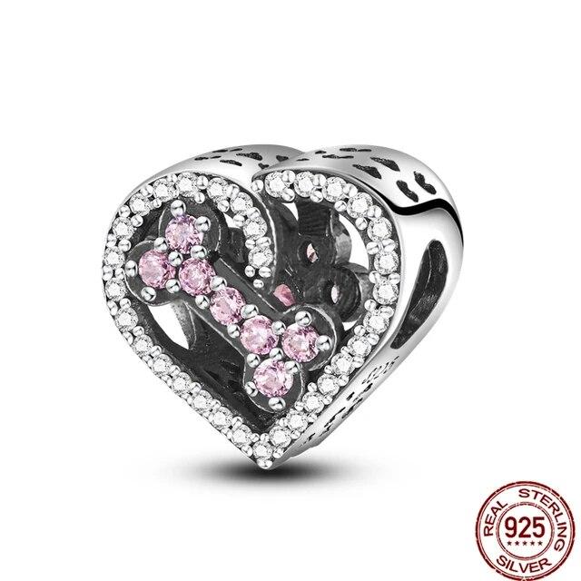 Стерлингового серебра 925 пробы, ангел, мама, семья, любовь, сердце, серия, бусины, подходят оригинальные новые подвески, браслеты, женские ювелирные изделия своими руками, подарок