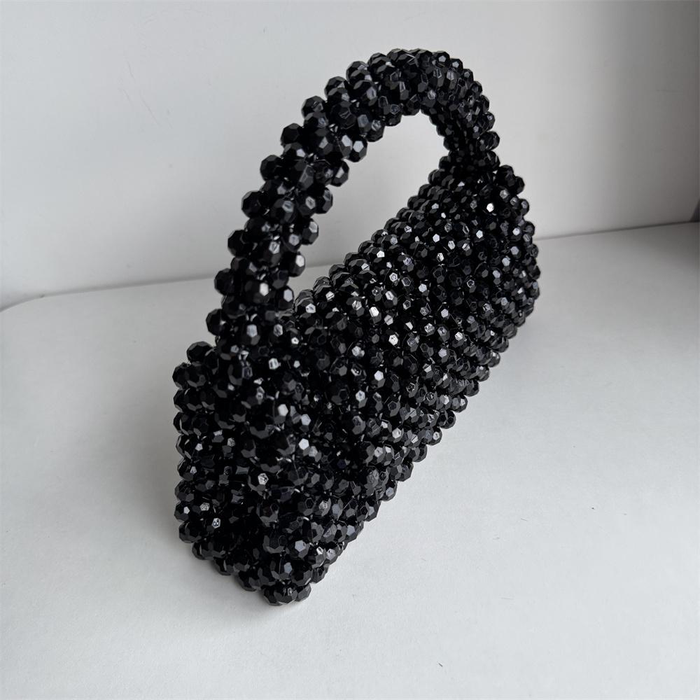 Handmade Bead Bag Big Hand Woven Handbags Unique Designer Ladies Party Bag Top Handle Phone Purses and Handbags
