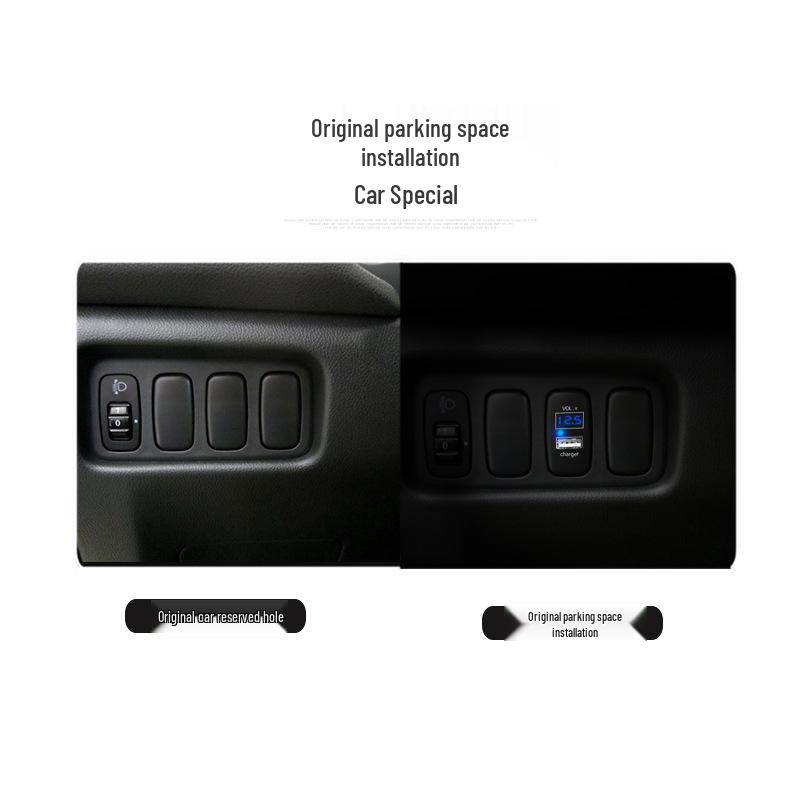 Автомобильное зарядное устройство Mitsubishi с USB, индикатором напряжения и температуры