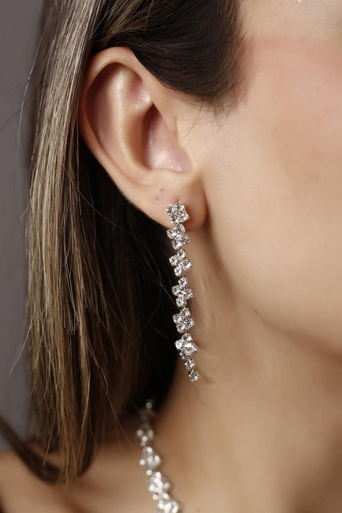 Женские модные посеребренные серьги с висячими камнями для приглашения на свадьбу, помолвку, вечернее платье