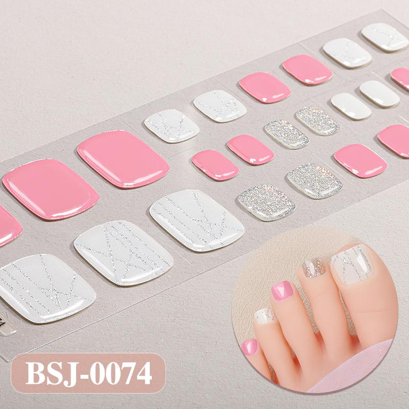 3D Waterproof Semi Cured UV Gel Toe Stickers for Nail Art-Luxurious Style Easy Apply