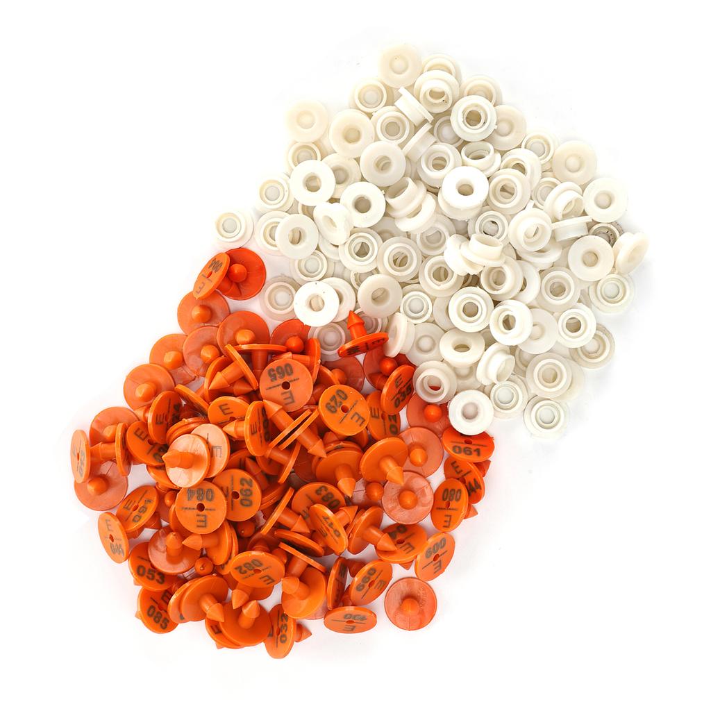 100 комплектов ушных бирок для кроликов, пронумерованных ушных маркеров, идентификационных бирок для животных, фермерских принадлежностей