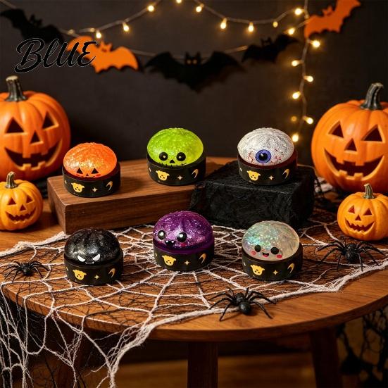 Anxiety Relief Gifts for Kids Halloween Ghost Bun Stress Ball Glitter Slow Rising TPR Fidget Toy Quicksand Pinch Toys with Steamer Cute Spooky