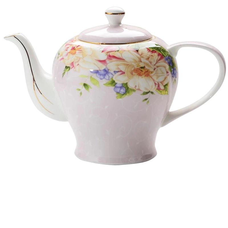 European Coffee Maker Bone China Office Kettle Afternoon Tea Pot Tea Set Large Ceramic Filter Teapot