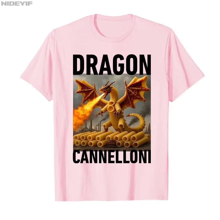 Dragon Canelloni Italy Brainrot Me 2026 Summer Mens Womens Luxury Fashion Cotton Oversized Tshirt Street Y2K Mens Tshirt