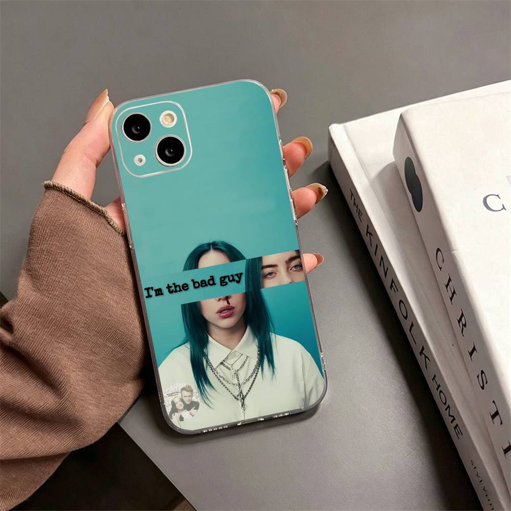 Чехол для телефона Billie Eilish (B-Billie Eilish) для iPhone 17, 16, 15, 14, 13, 12, 11 Plus, Pro Max, Мягкий прозрачный чехол