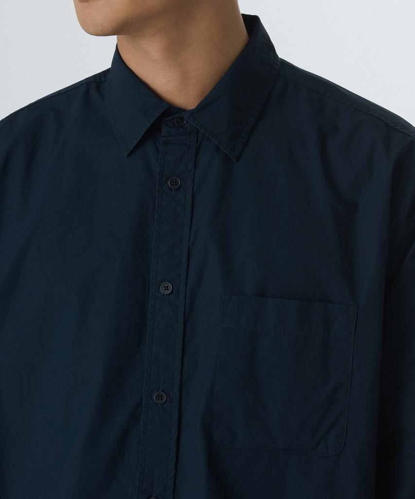 MUSINSA STANDARD Oversized Washed Poplin Shirt [Navy]