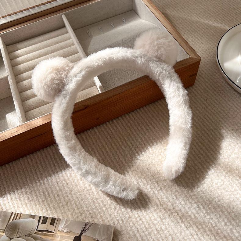 Kawaii повязки на голову в виде лягушки, удобные бархатные повязки для волос с медвежьими ушками, заячьи уши, милые повязки на голову, зимние аксессуары для волос