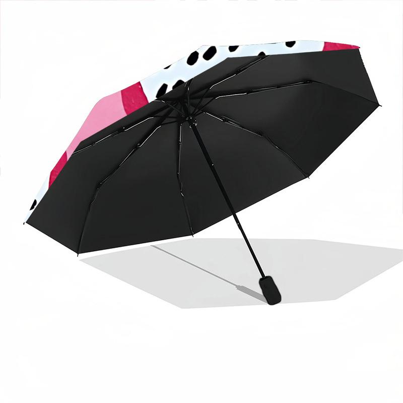 1pc Dragonfruit Pattern Umbrella Portable Folding Umbrella Durable Iron Frame, Suitable for All Seasons Home Travel Outdoor yy260319084