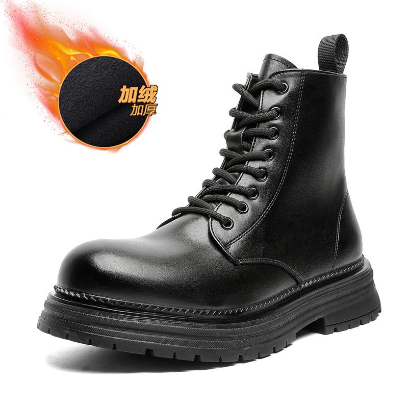 Мужские ботинки Мартин 2024 новая зимняя модель с высоким голенищем, кожаные ботинки-локомотивы, мужские тяжелые американские рабочие ботинки 22712J