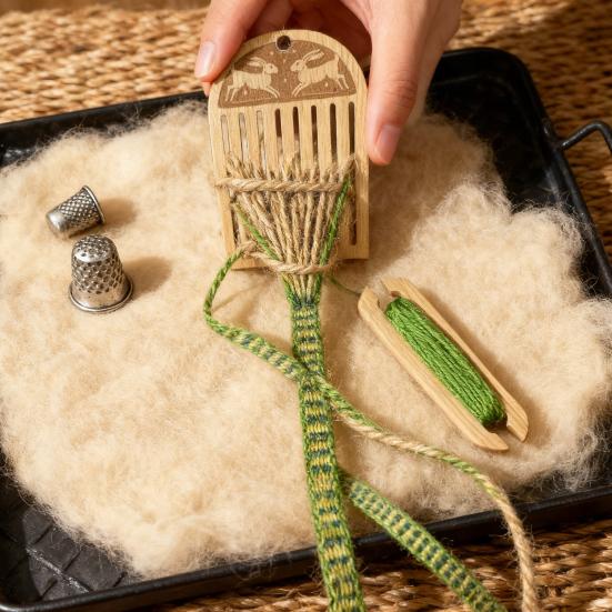 Набор для ткацкого станка с жестким ремизом и ремнем для спины Маленькие деревянные инструменты для плетения поясов Начинающие Браслеты Сумки Пояса Ремни для фотоаппаратов Набор челнока для плетения лент