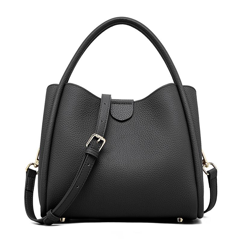 Genuine Leather Women's Bag Luxury Designer Shoulder Bag Cowhide Handbags Fashion Crossbody Bucket Bag for Women