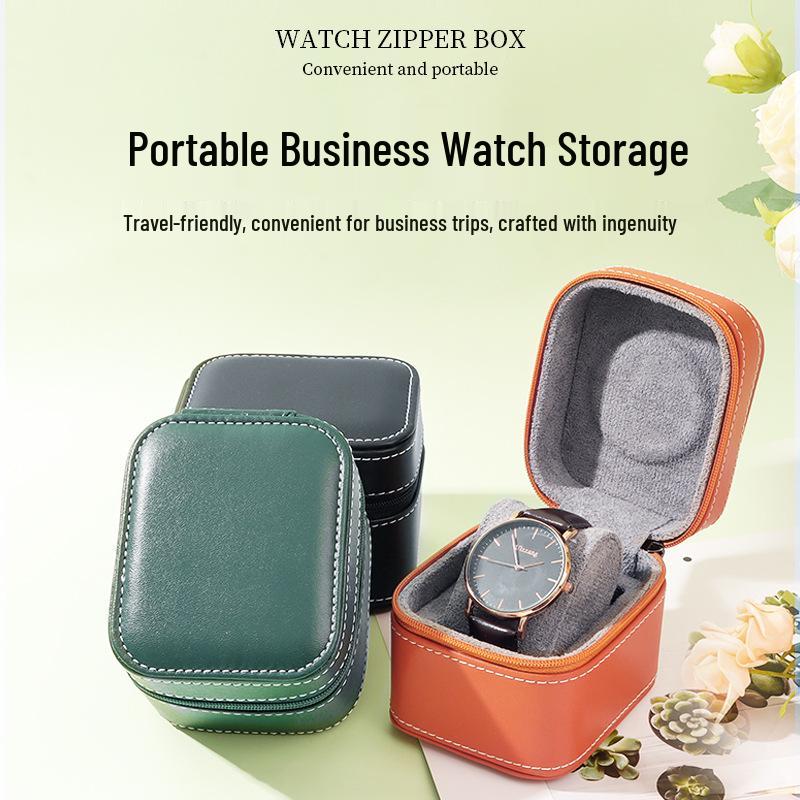 Портативная коробка для хранения часов и ювелирных изделий из высококачественной зеленой искусственной кожи