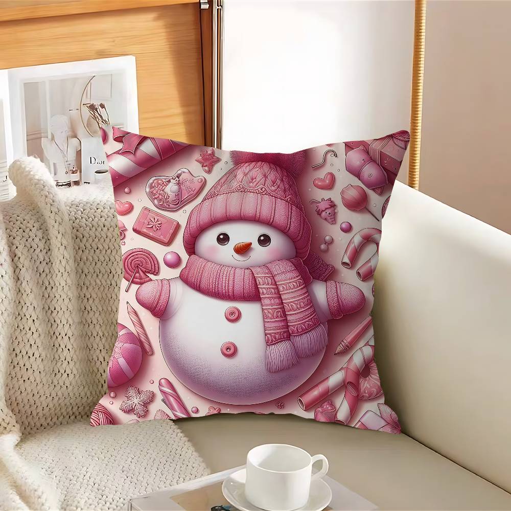 Christmas Snow-manS Cushion Cover Pillowcase Upholstery Sofa Throw Pillow Home Decor Pillowcas