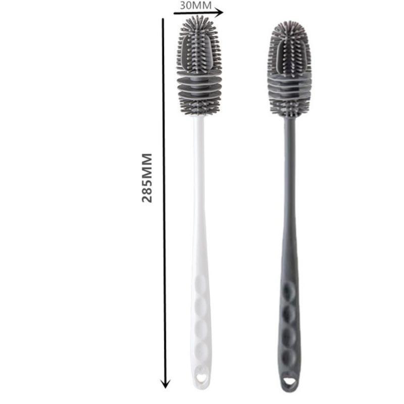 Силиконовая щетка для чашек, щетка для чистки бутылок с молоком, длинная ручка, очиститель для бутылок с водой, щетка для чистки стеклянных чашек, кухонные инструменты для чистки