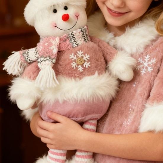 Длинноногая рождественская плюшевая кукла, стоящий снеговик, Санта-Клаус, рождественская кукла с выдвижными ногами для украшения дома и каминной полки