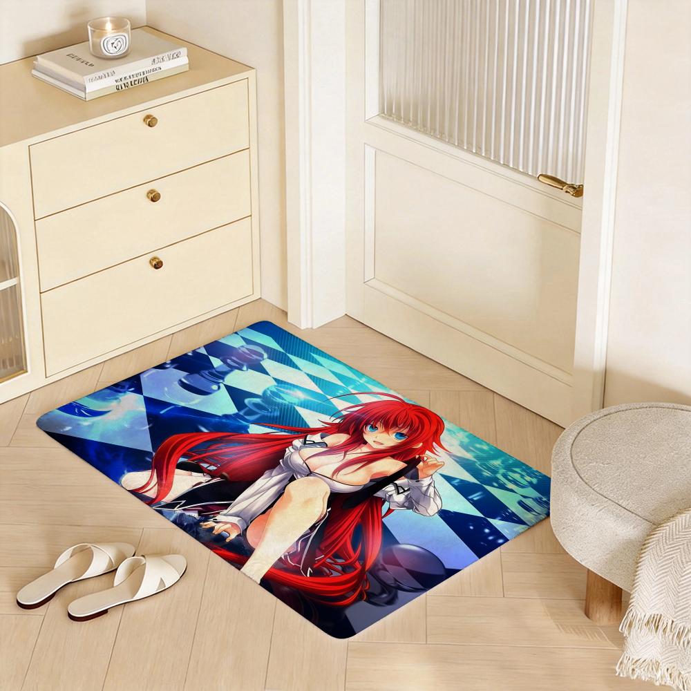 Anime H High School DxD Floor Mat Eco Flannel Doormat Non Slip Odorless Indoor Floor Rug Soft Short Plush Home Mat