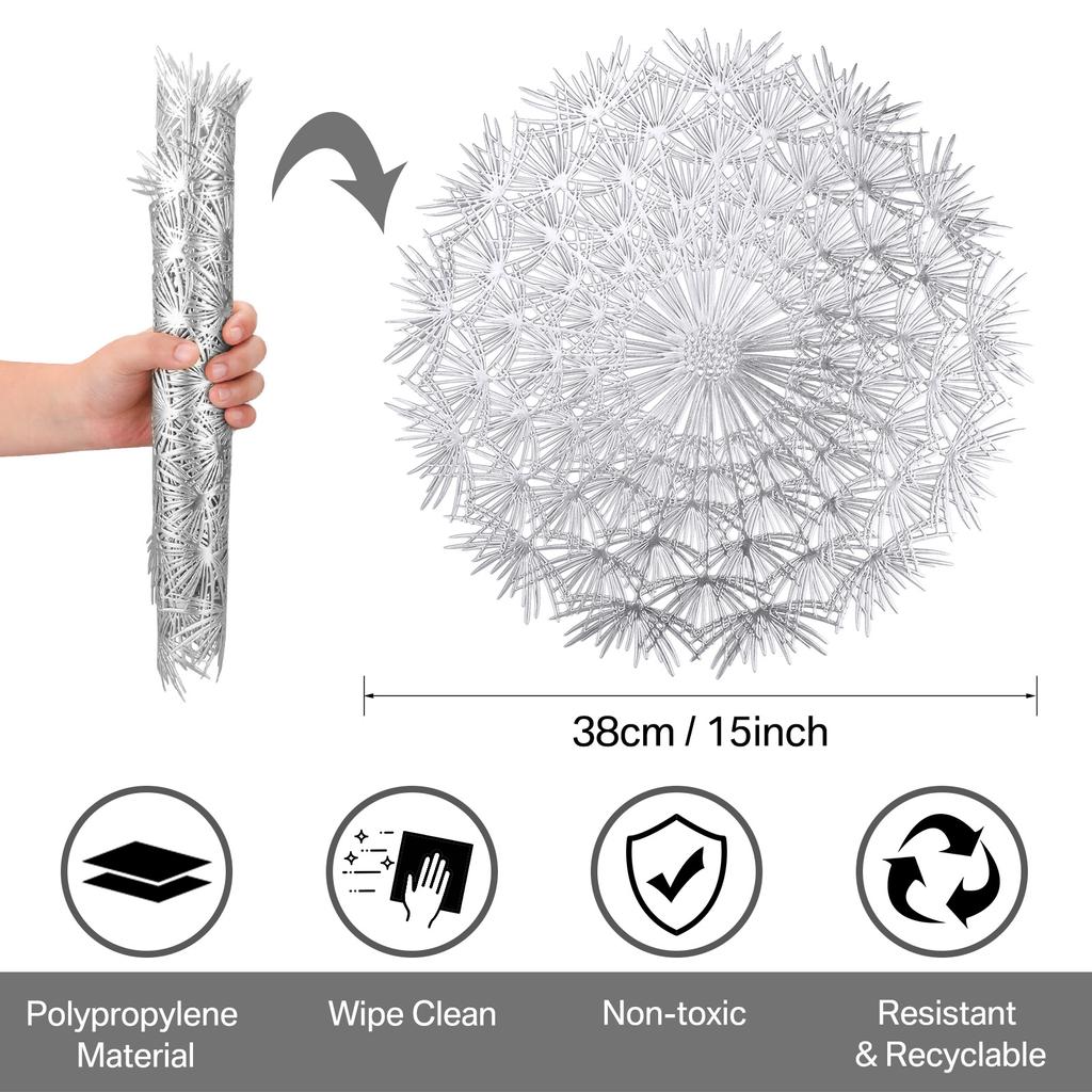 Салфетки Flower Bloom 38 см прессованные виниловые круглые подставки для стола в столовой набор из 4/12 моющихся праздничных свадебных столов