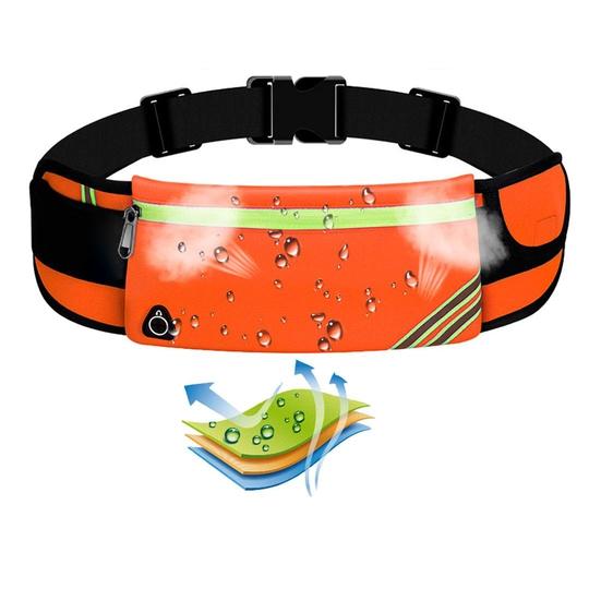 Спортивная поясная сумка с застежкой-молнией, большая вместительная водонепроницаемая светоотражающая полоска, ультратонкая поясная сумка для хранения