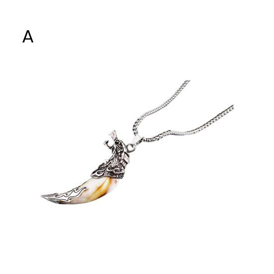 Мужское ожерелье с кулоном в виде волчьих зубов, гальваническое покрытие в стиле панк, легкая форма, ювелирные изделия для шеи, повседневная вечеринка