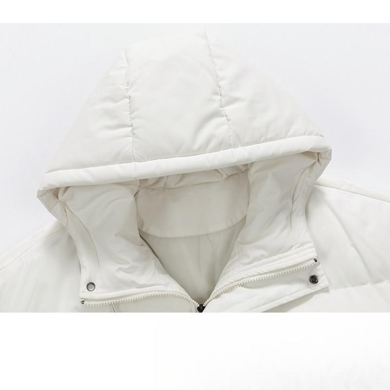 Cotton Clothing Men and Women with The Same Paragraph Winter Loose Hooded Cotton Jacket Thickened Couple Solid Color Cotton Coat