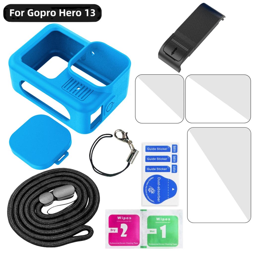 Для Gopro Hero 13 черный чехол для аксессуаров защитный корпус защитная резиновая силиконовая крышка объектива ремешок для go pro Hero13