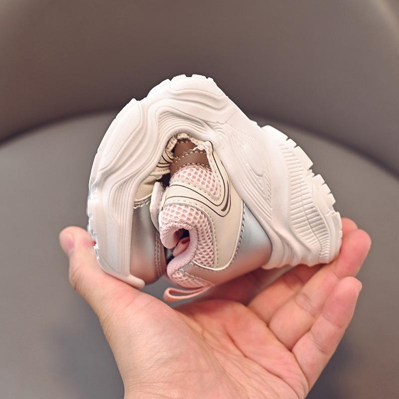 Кроссовки для мальчиков с двойной сеткой, дышащие, износостойкие, папины туфли, нескользящая мягкая подошва для девочек, детские кроссовки на все времена года