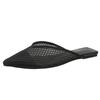 Summer Women's Pionted Toe Flat Slippers New Fashion Black Breathable Mesh Mules for Women Outdoor Women's Light Casual Slippes