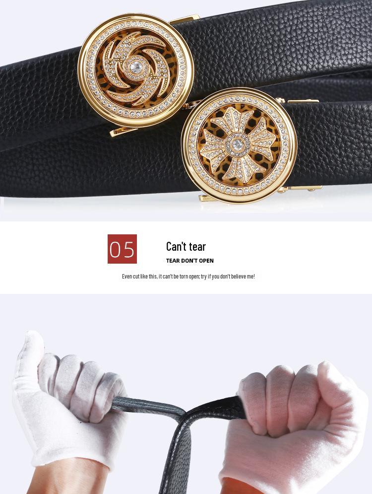 Мужской ремень из сплава и коровьей кожи с автоматической пряжкой для повседневной и универсальной носки